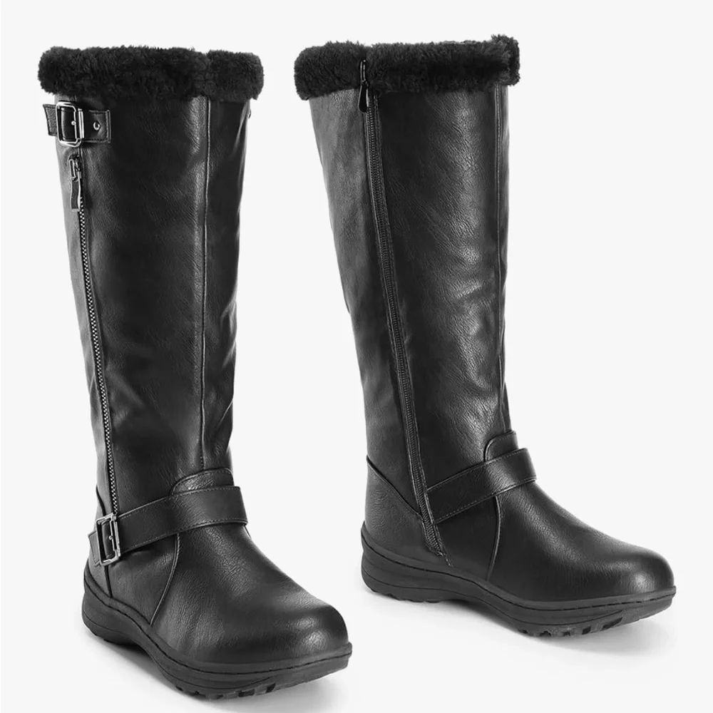 Dreampairs Women's Black Knee-High Boots size 8.5